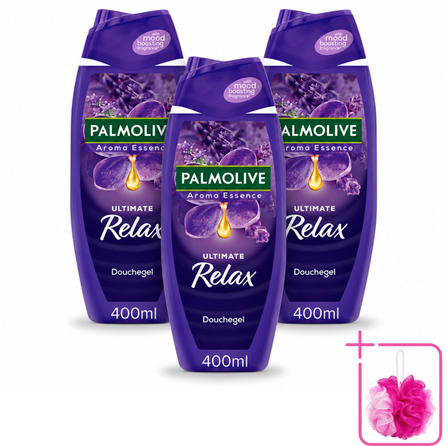 3 x Palmolive - Aroma Essences Ultimate Relax - Douchegel - Ontspannende Geur - 400 ml - Bulkverpakking - Douchegel - Douchemop - Ontspanning
