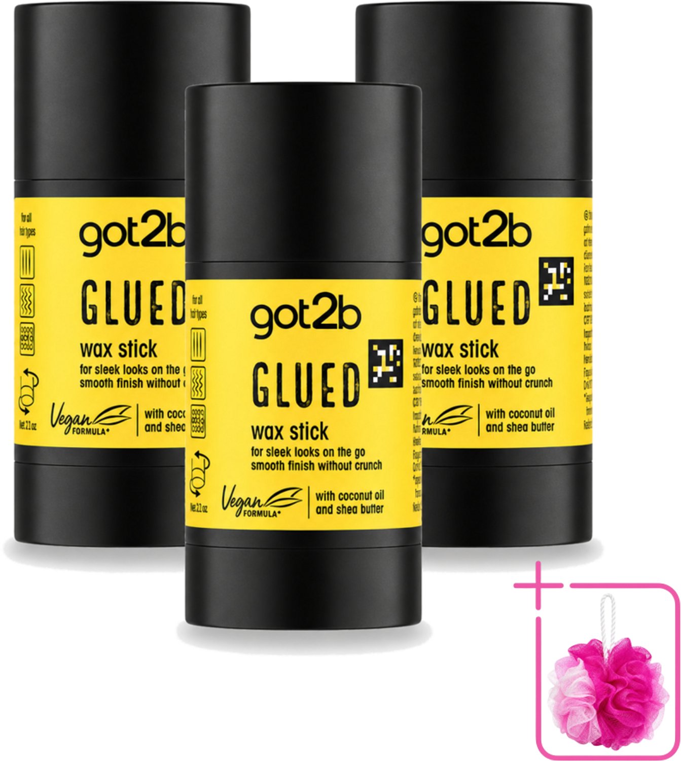 3 x Got2B - Wax Stick - Glued - 50 g - Bulkverpakking - Haartype - Douchemop - Strak haar