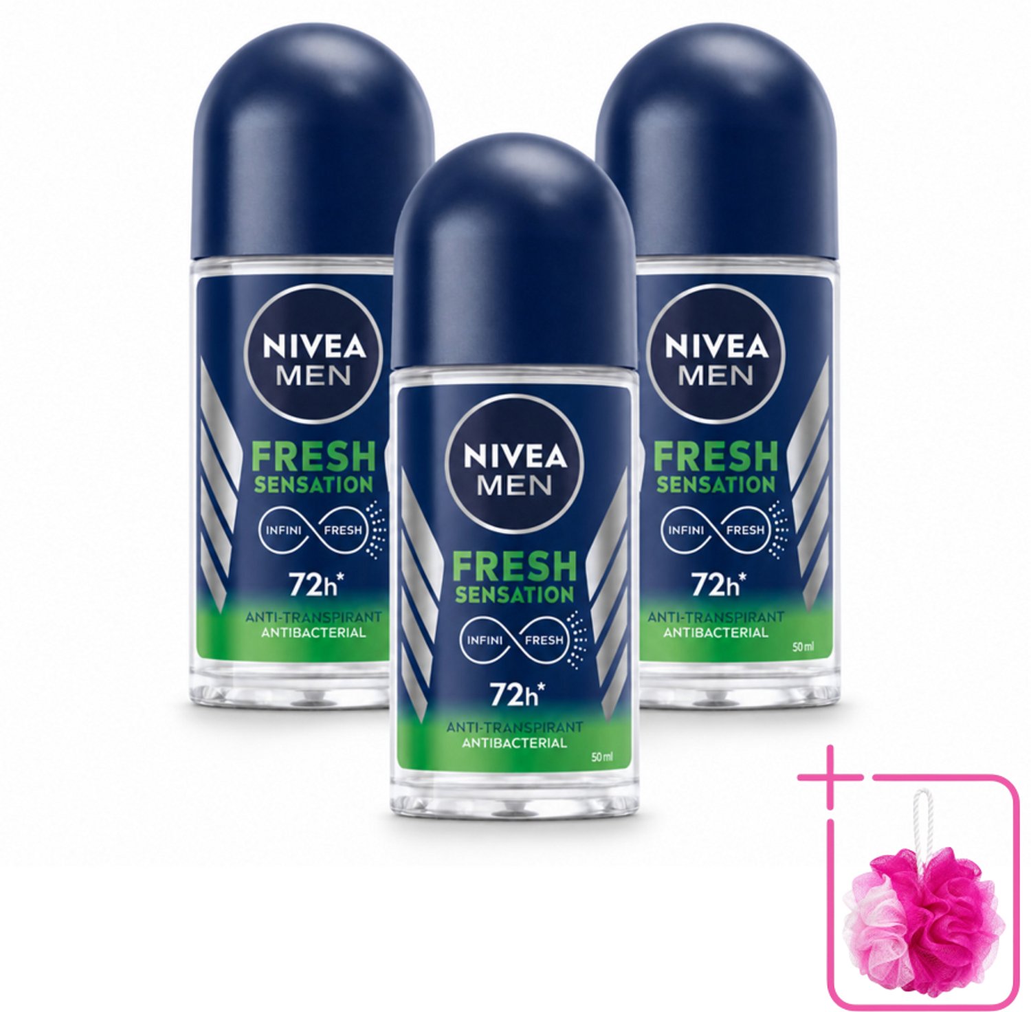 3 x NIVEA MEN - Deodorant Roller - Fresh Sensation - 50 ml - Bulkverpakking - Anti-transpirant - Frisheid