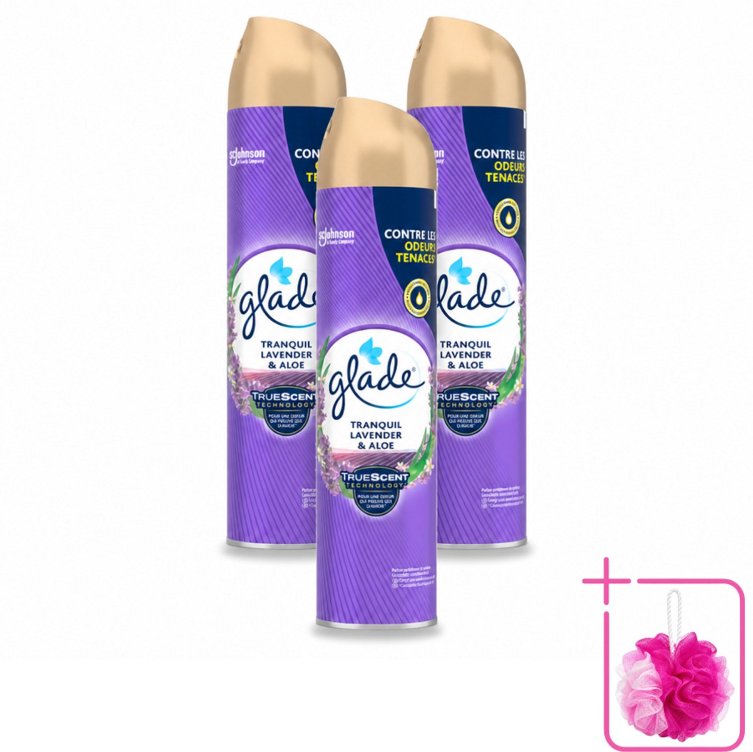3 x Glade - Luchtverfrisser Spray - Tranquil Lavender & Aloë - 300 ml - Bulkverpakking - Luchtverfrisser - Frisheid