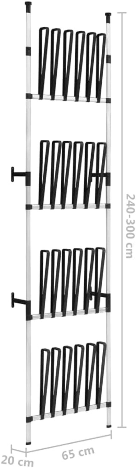 Telescopische schoenenrek van aluminium voor 12 paar schoenen, stabiele en robuuste opbergoplossing met instelbare hoogte, minimalistische schoenenorganizer voor ruimtebesparende — afbeelding 4