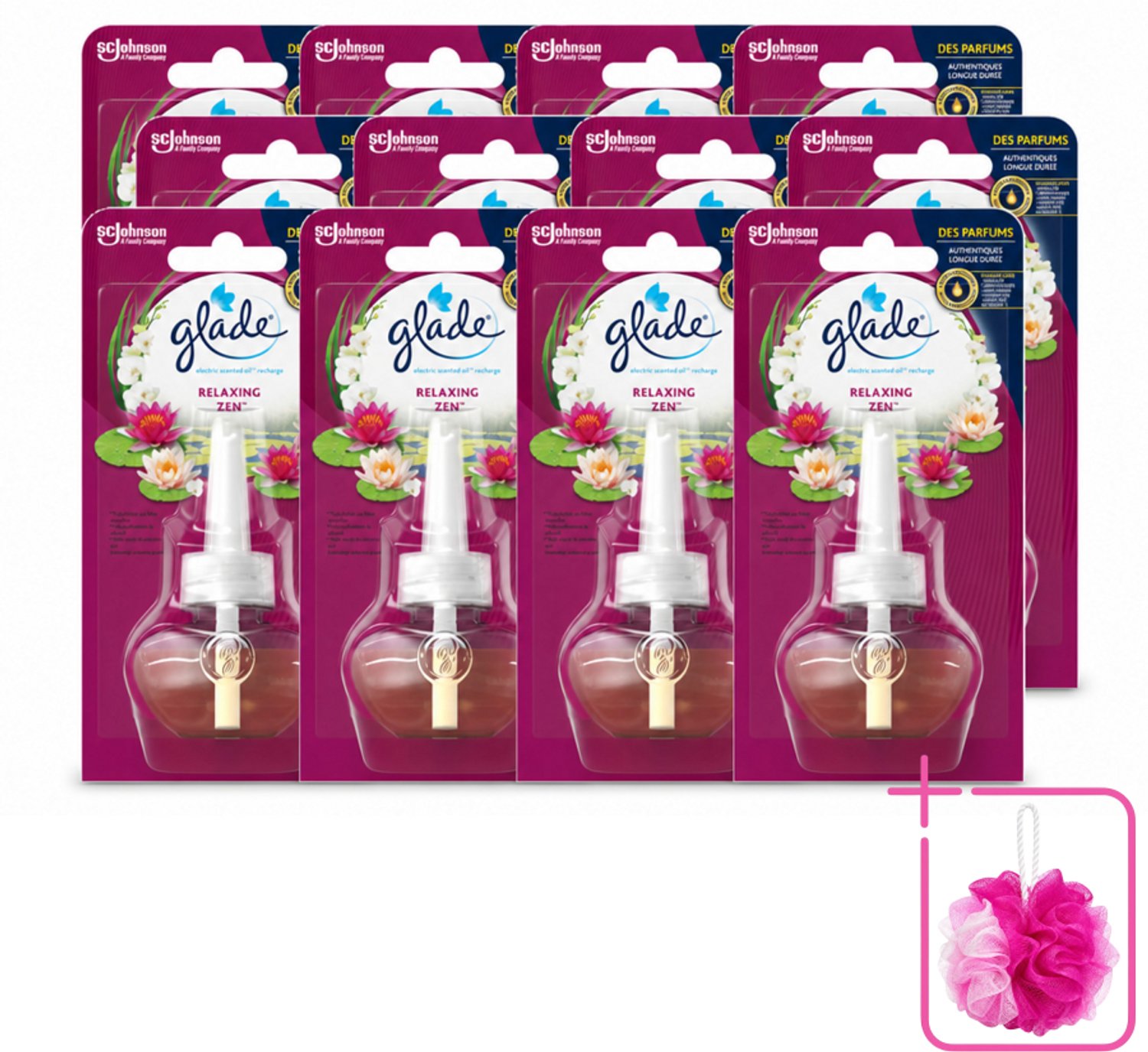 12 x Glade - Navulling Elektrische Olie - Relaxing Zen - Zonder Houder - Bulkverpakking - Ontspanning - Douchemop - Geur