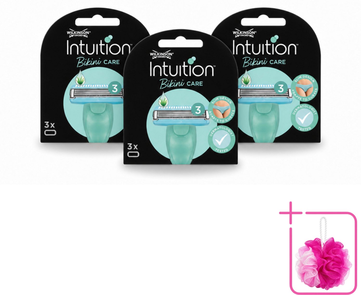 3 x Wilkinson Intuition - Navulmesjes - Bikini Care Duo - Praktisch - 3 mesjes - Bulkverpakking - Intieme zone scheren - Gevoelige huid scheren