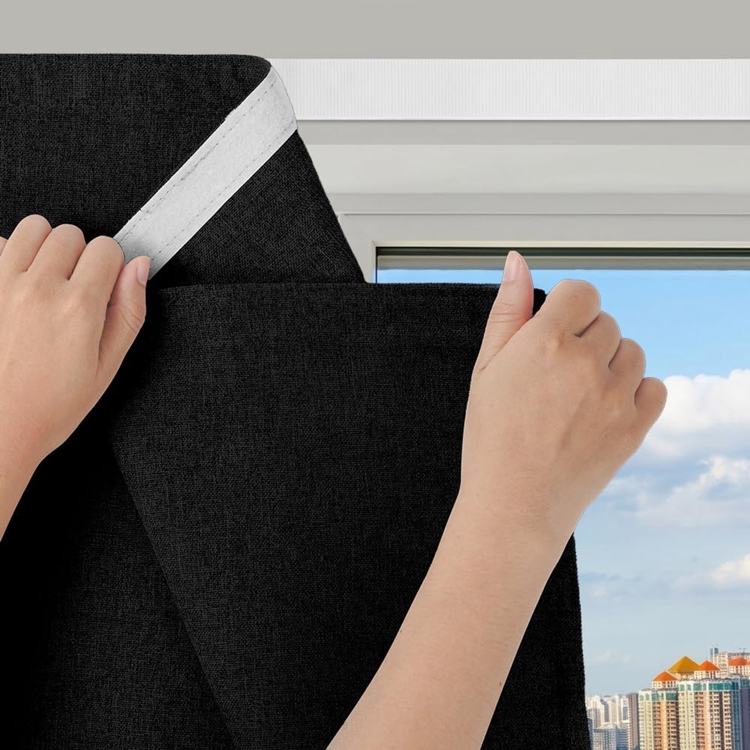 Cortinas Para Cuarto, 87 x 182 cm, zelfklevend, hittebescherming