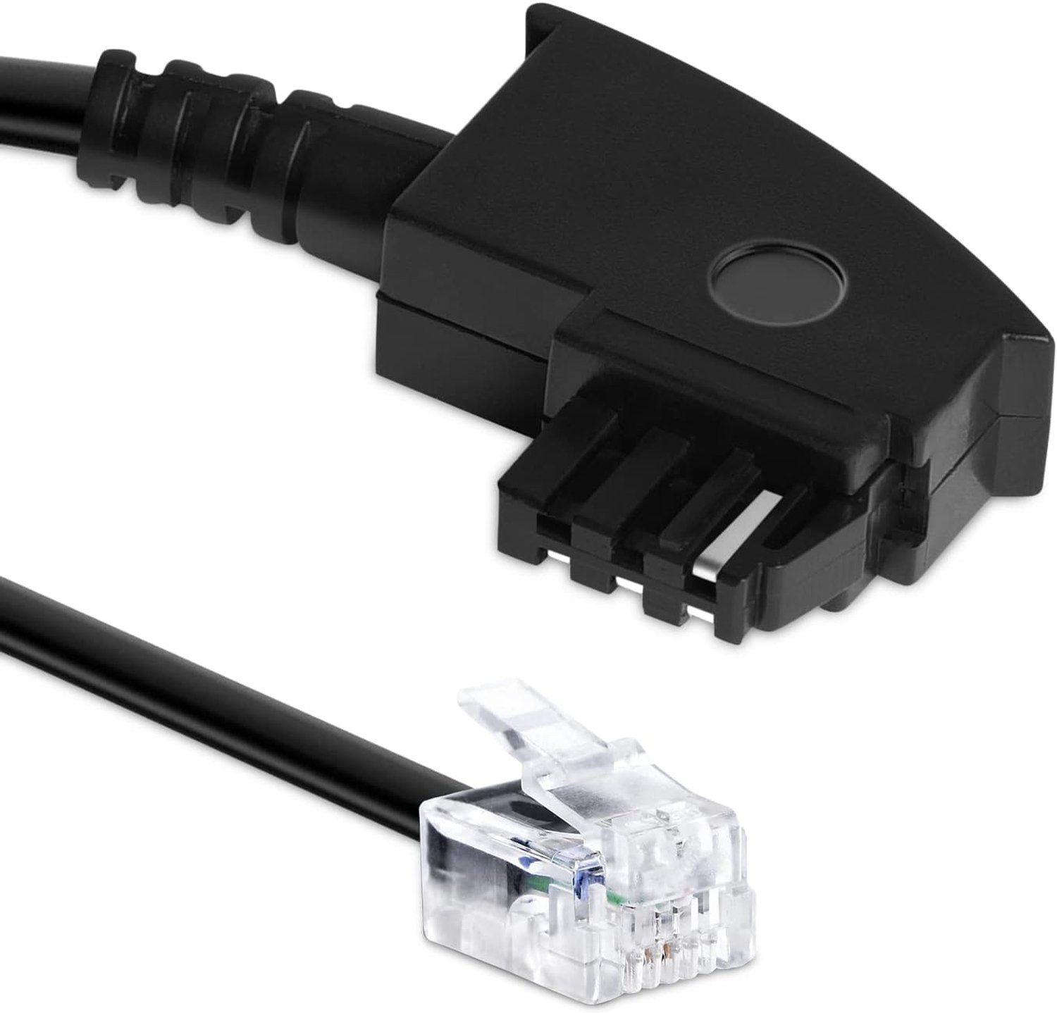 telefoon kabel 6 m - TAE F stekker aan RJ11 stekker - zwart - ideaal voor telefoons en faxmachines - Homevero