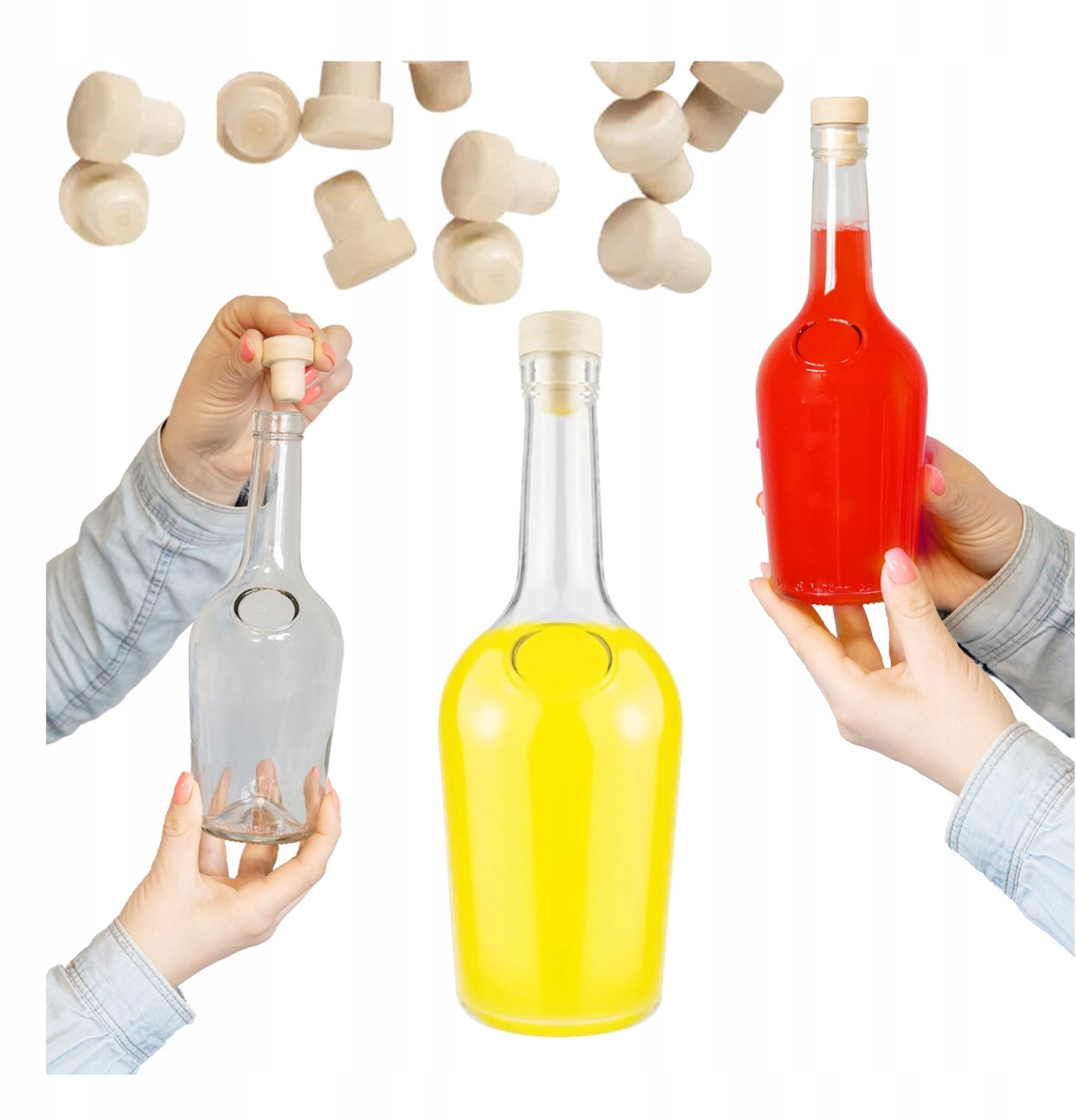 Gloria Glazen Fles 0.5L met Kurk - Perfect voor Dranken & Oliën