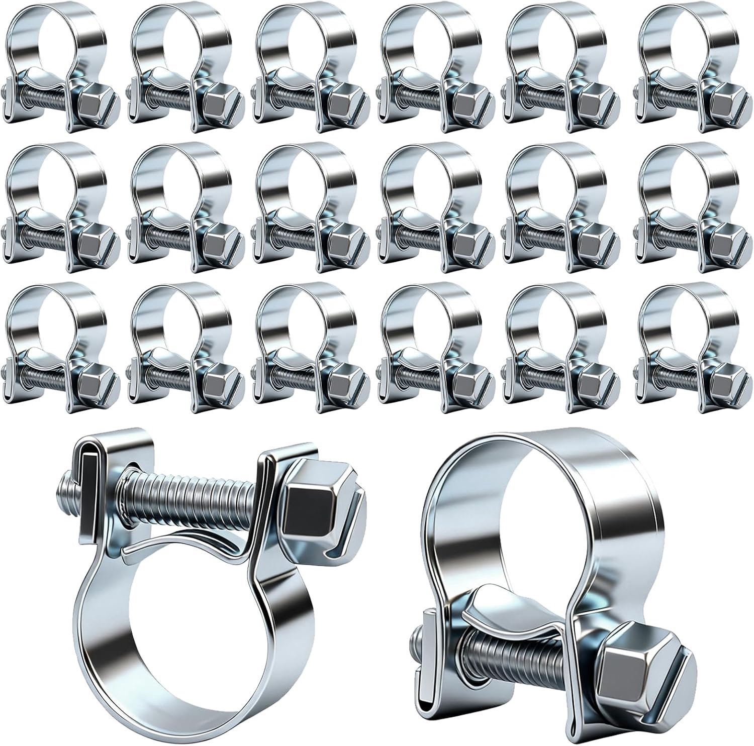 Mini Hose Clamps, Adjustable Pipe Clamps, Small Hose Clamps, Fuel Injection, Hinge Bolt Clamp, Mini Fuel Line, Exhaust Pipe, Petrol Tube, 12-14mm, Pac