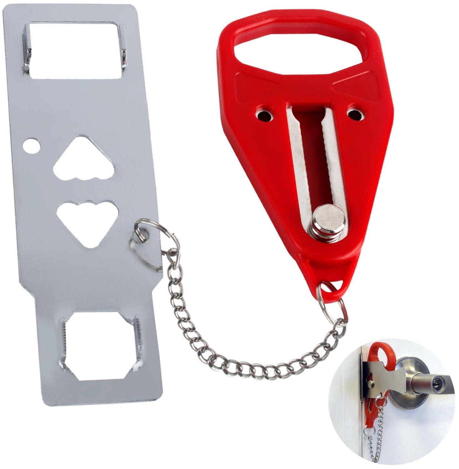 AYNKH Draagbaar Versterken Deurslot, Zelfbescherming Heavy Duty Extra Anti-Diefstal Lock voor Extra Veiligheid en - ShopVlot