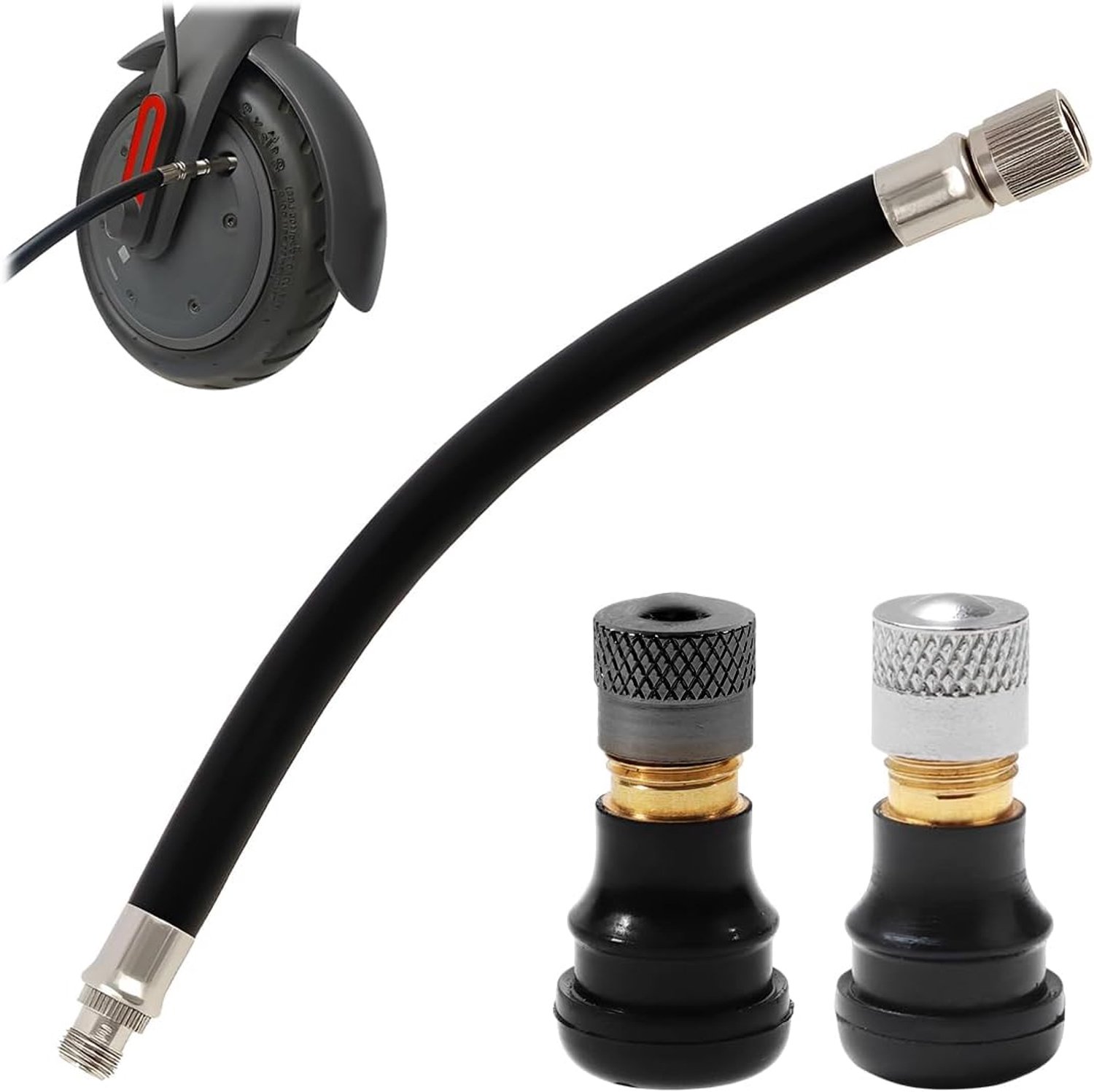 Ventielverlengers (set van 3) – Adapters/slangen voor elektrische steps,fietsen,motoren,auto's,luchtpompen,ballen en opblaasboten