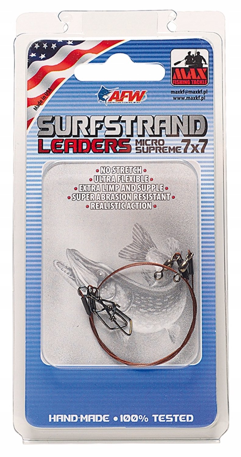 MAX Fishing Surfstrand 7x7 Onderlijn 18kg - 35cm (2 stuks)