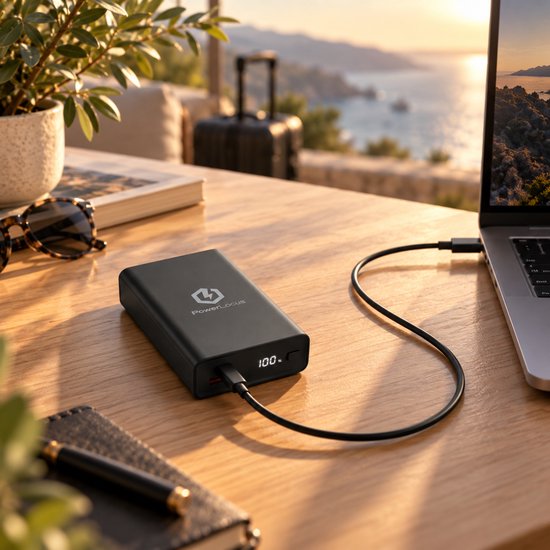 PowerLocus Powerbank 20000mAh – 65W PD Fast Charging Externe Accu – Geschickt voor Laptops - Draagbare Oplader voor Laptop, Telefoon, Tablet – Display – Noodpakket met USB-C Snellader Kabel — cadeau in Gadgets - foto 5
