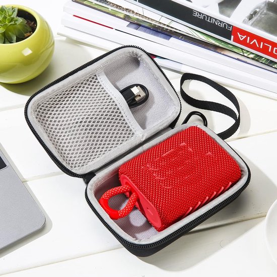 Harde opbergtas voor JBLGO4 Go3, draagtas, beschermhoes voor bluetooth-luidspreker, vervormingsbestendig, krasbestendig (grijze voering) — afbeelding 2
