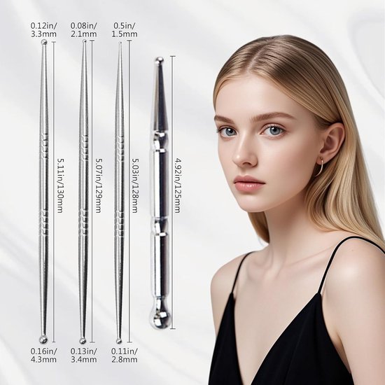 4 stuks Acupressuurpen, Meridianpen, Acupunctuurpen, roestvrij staal Acupressuur Pen, Multifunctionele Meridianpen Staaf voor Massage, Acupressuur en Acupunctuur — afbeelding 3