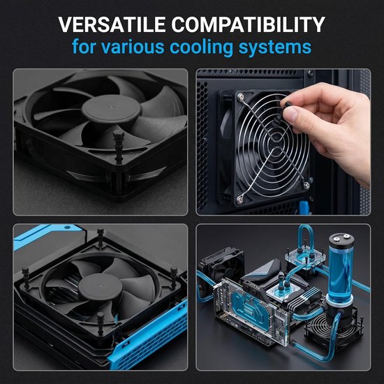 52 stuks ventilatorhouders, anti-vibratie, pc-ventilator, rubber, anti-vibratie, 43 mm, zwart, rubberen schroef, ventilatorhouders, rubberen schokdempers voor fans — afbeelding 2