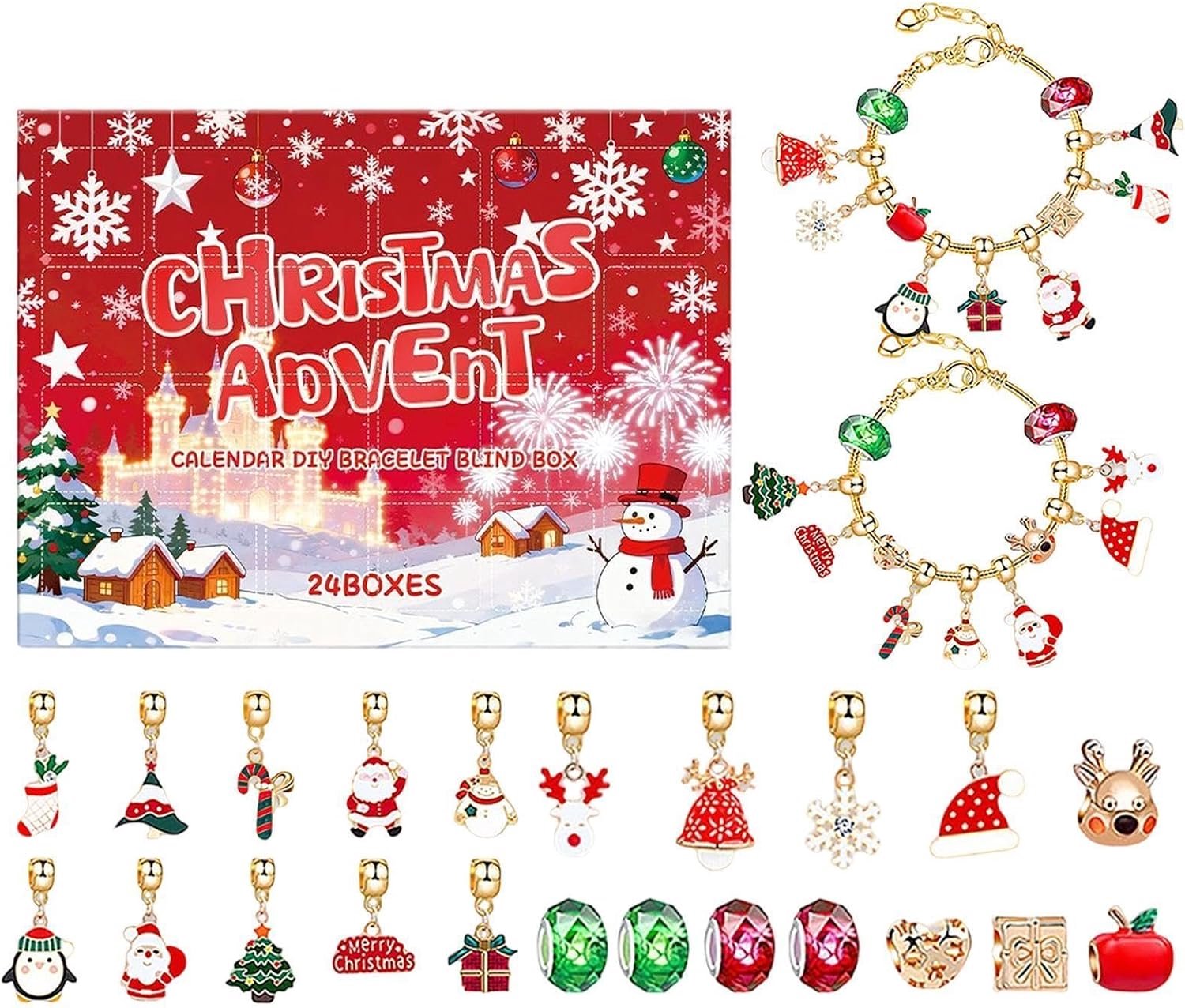 Kerstkalender Advent 24-daagse Advent Armband Legering Sieraden