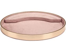 Luxe Ovale Sieraden Dienblad Display voor Ringen Armbanden, roze 30x20.5x3cm