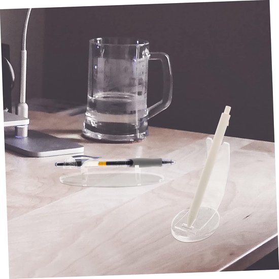 2stuks Acryl Pen Display Rek Met Makeup Borstels Houder Transparante Organisator Voor Bureau Geschikt Voor Thuis Kantoor Nagelsalon Random Stijl — afbeelding 3