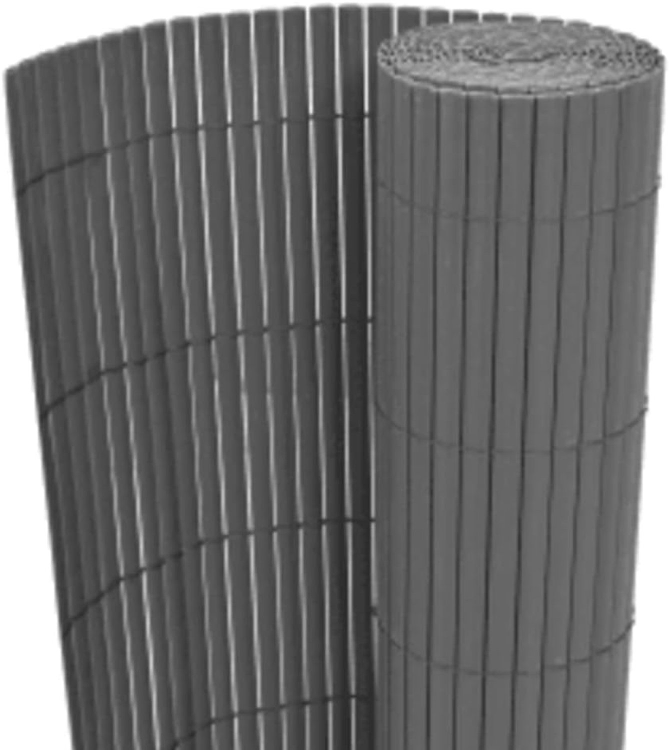Omheining balkon terras, tuinhek dubbelzijdig 110x500 cm grijs, privacyscherm PVC voor bloembed afbakening en windscherm
