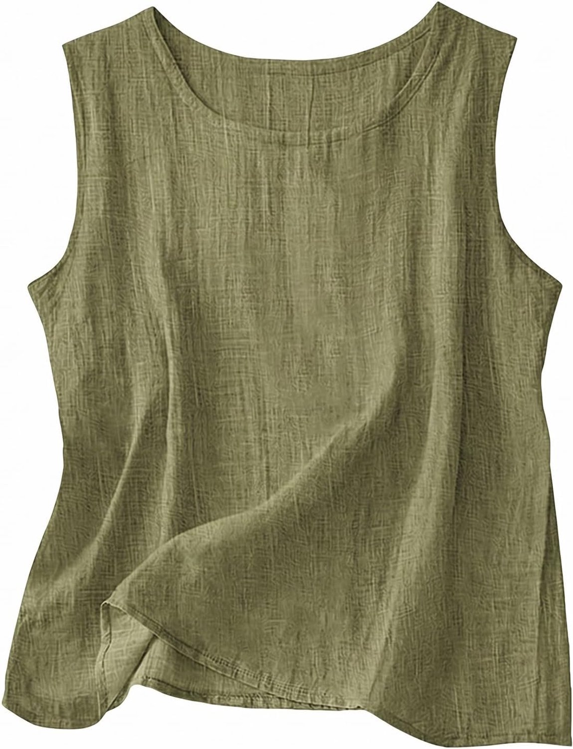 Linnen Tops Dames 2026 Linnen Tanktops met ronde hals