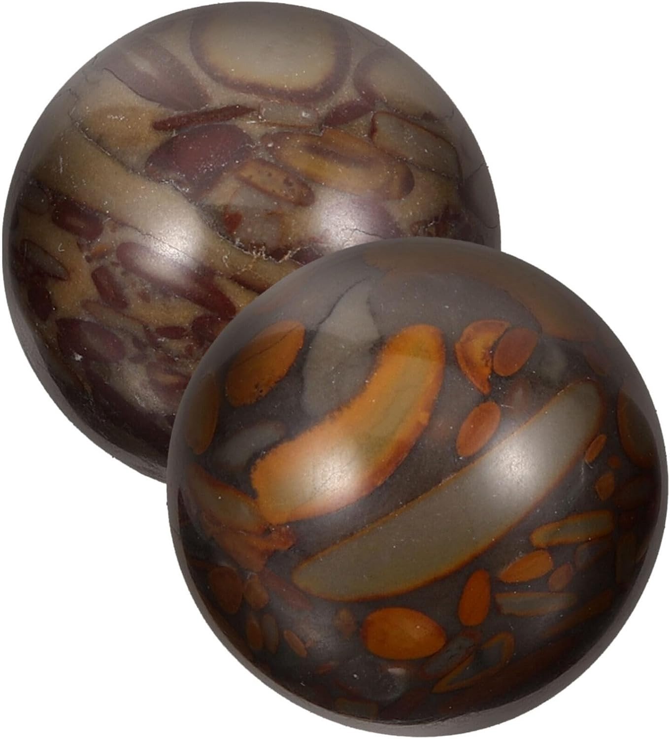 2 Stuks Marmeren Baoding Ballen - Solide Handmassageballen voor Chinese Gezondheids- en Ontspanningsoefeningen