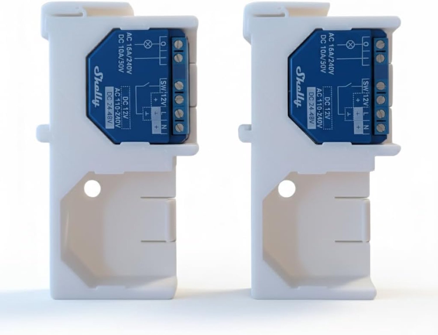 Hutrail adapter suitable for Shelly Plus 1, double holder for 35 mm DIN rail, double mounting bracket for Smart Home - ShopVlot