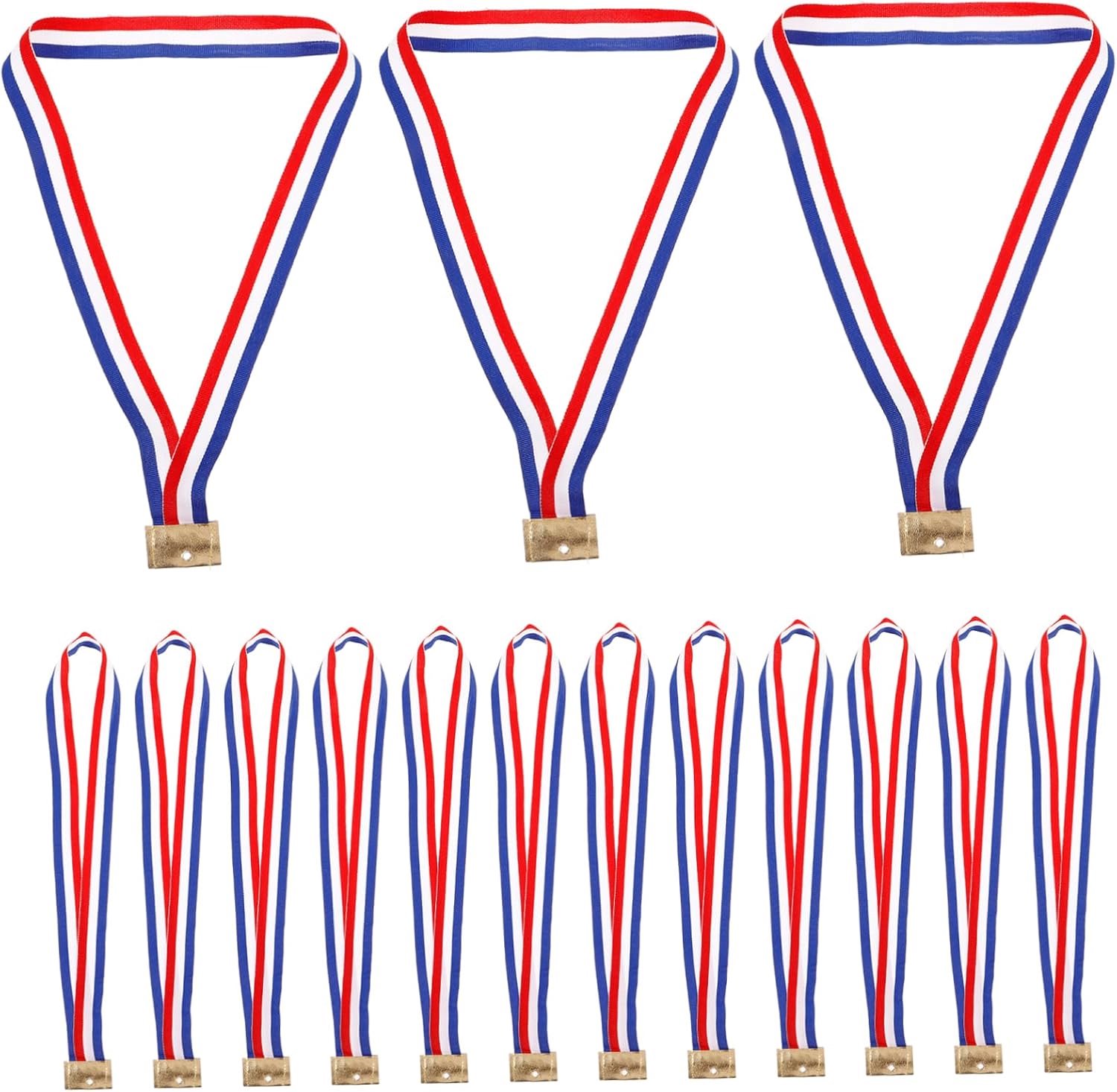 Happyyami 25stuks Medaille Hanger Lanyards Met Witte Linten Voor Sportevenementen Competities Eenvoudig Te Dragen Voor Prijzen Beloningen