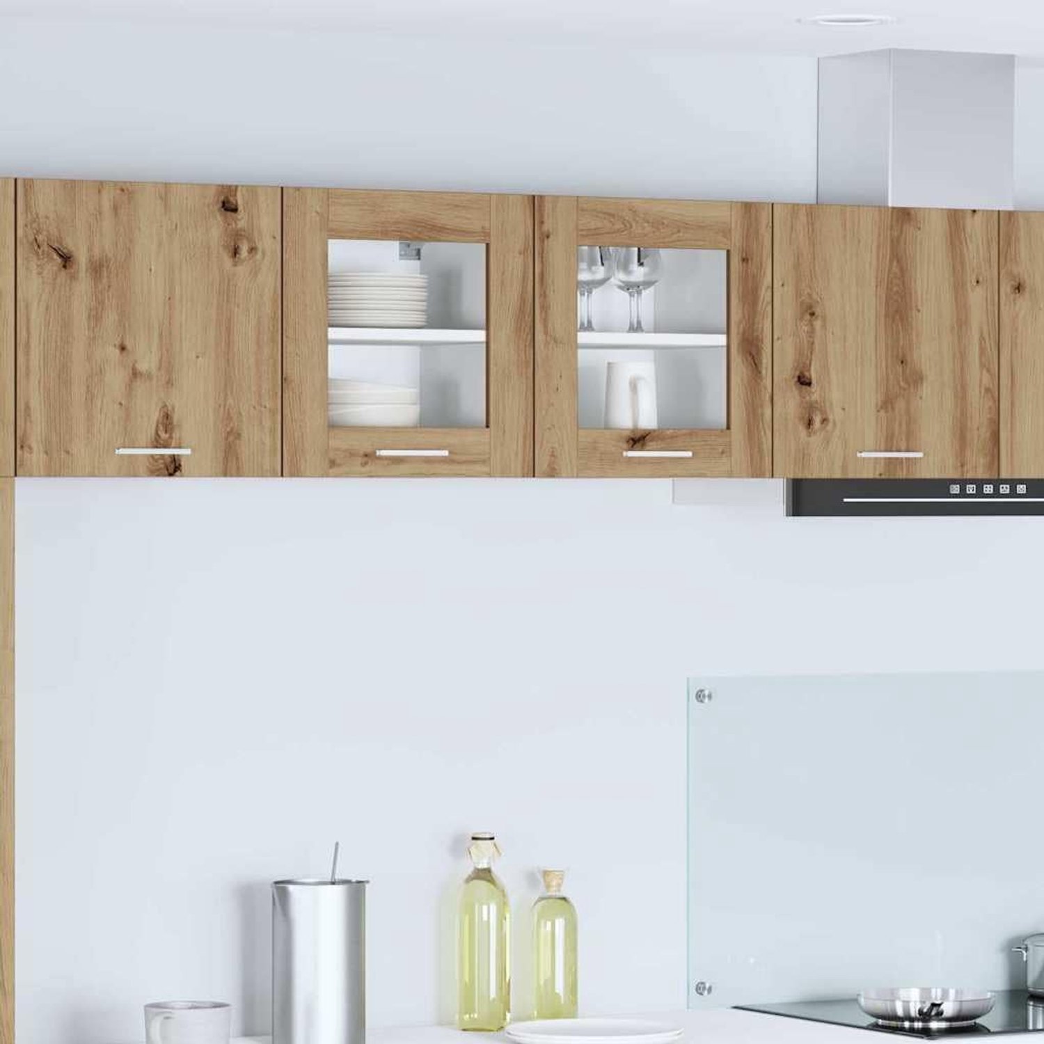 Hangkast Artisan-eiken 40 x 31 x 40 cm houtmateriaal minimalistisch moderne keukenkast met opbergruimte voor keukengerei en servies kast minimalistisch design