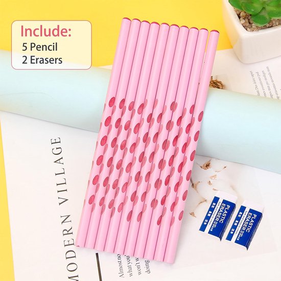 Pop-up multifunctionele etui voor meisjes en jongens, met 5 potloden, 1 gum, 1 puntenslijper en een schema, leuke cartoon pennenbox organizer briefpapier, beste cadeaus voor kinderen, Paars — afbeelding 2