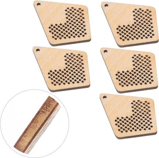 5stuks Houten Cross Platen Creatieve Mini Houten Chips Voor Handgemaakte Decoraties Met Voorgeboorde Voor Eenvoudige Projecten — afbeelding 4