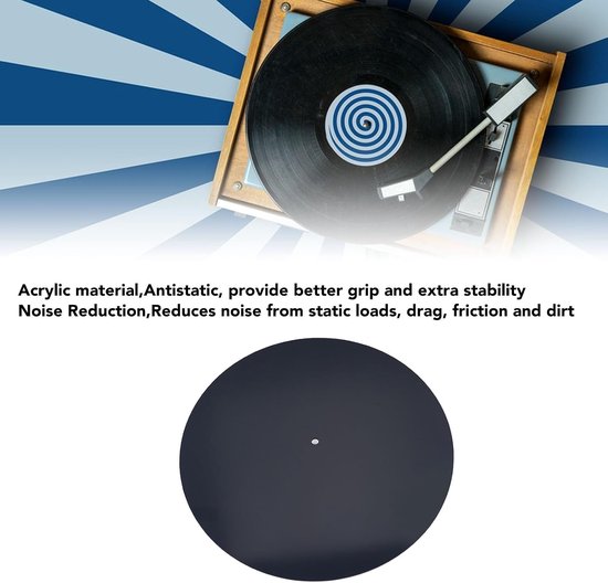 lyrlody Acryl Draaitafelmat 12 Inch, Antistatisch, Ruisonderdrukking — afbeelding 2