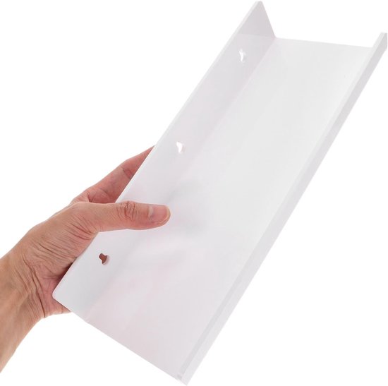 4 Stuks Delige Witte Zwevende Wandplanken Muurplank zonder Boren Minimalistische Opbergplank met Lip voor Woonkamer Slaapkamer Badkamer Keuken — afbeelding 5