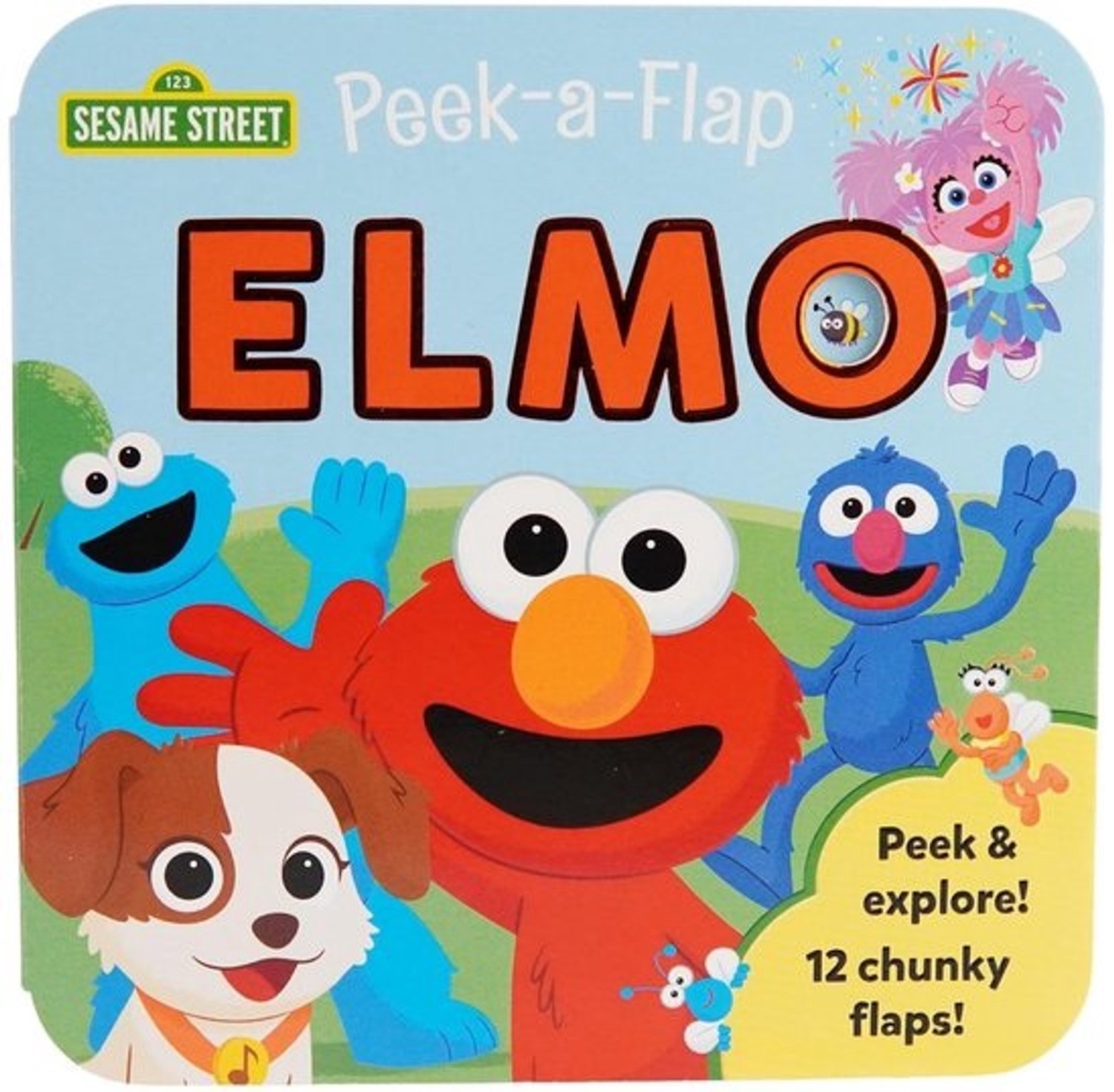 Interactief bordboek Peep-a-Flap met Elmo - Sesamstraat - leer vormen, kleuren en cijfers