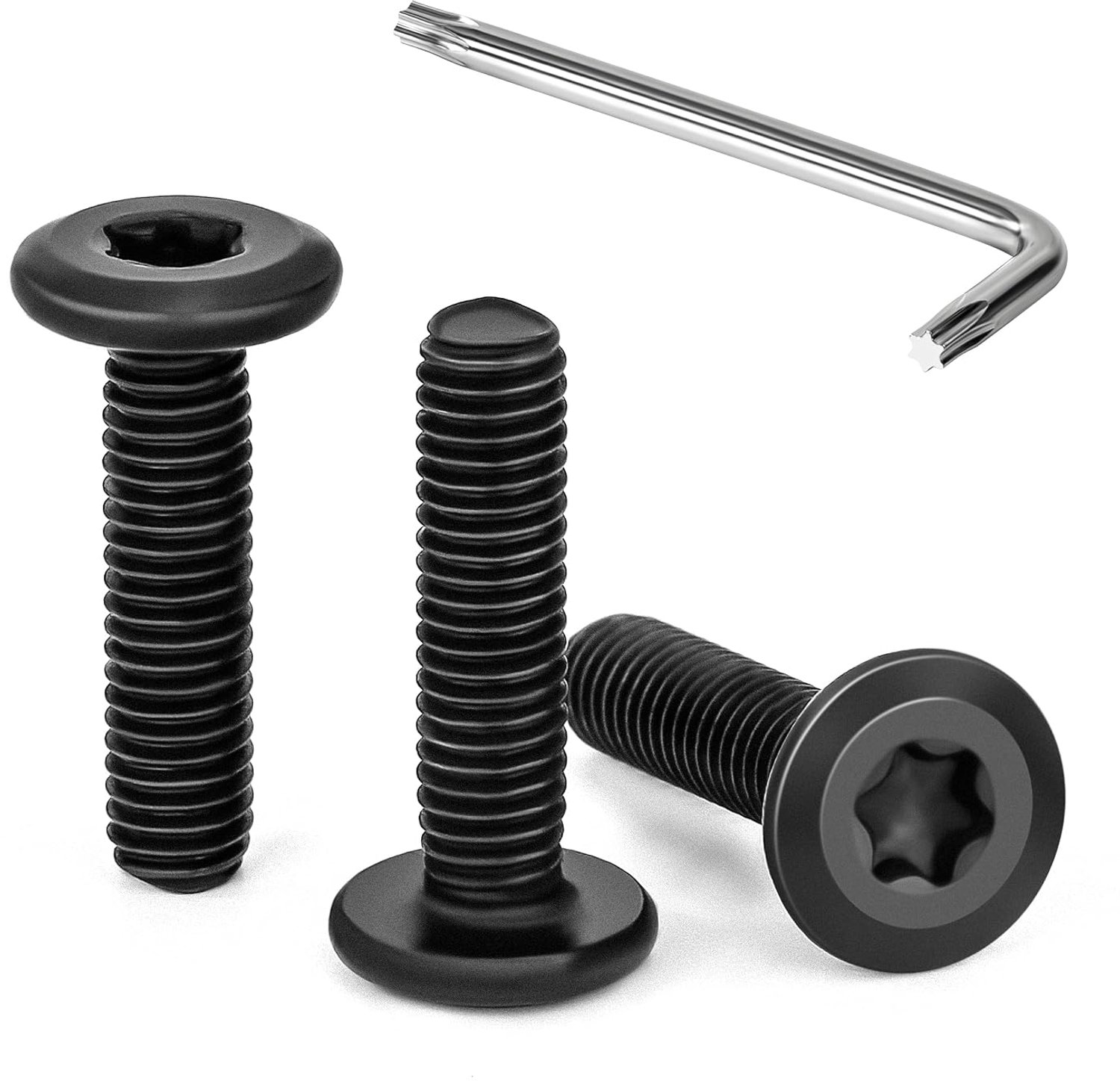 Tunejoy 30 Pieces Flat Head Screws, Torx Black, M5 x 20 mm, Hex Head Screws, Stainless Steel Screws, A2 V2A Furniture - ShopVlot