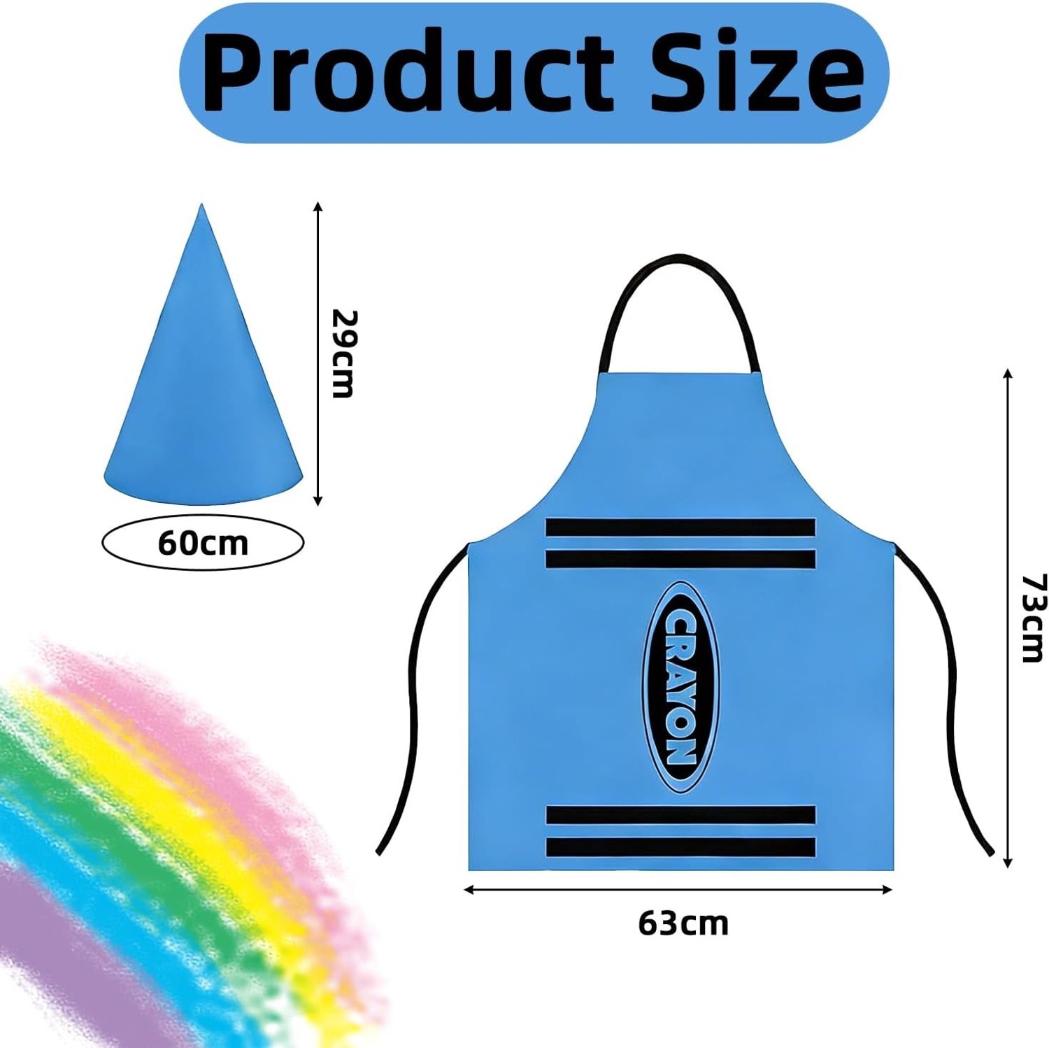 Blauw Krijt Kostuum met Schort, Tabard en Puntige Hoed voor Volwassenen - Perfect voor Rolspellen, Schoolactiviteiten en Wereld Boekendag