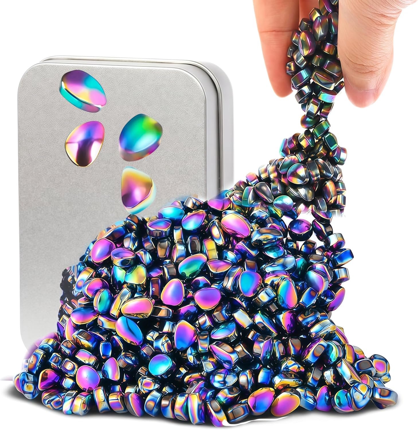 Flero Magnetische Steentjes 510 Stuks - Gekleurde Magneetsteentjes in Metalen Opbergblik - Anti-Stress Fidget Speelgoed voor Tieners en Volwassenen - Educatief Montessori Speelgoed, Speelgoed zonder Scherm, Verjaardagscadeau, Sinterklaascadeau