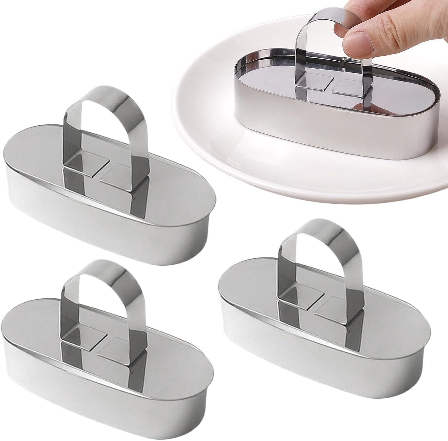 Ringschelpen voor, kookringen, taartringen, schimmel, schuimrubberen ringen voor cake met pusher, ideaal voor het maken van beginners, gevormde salades