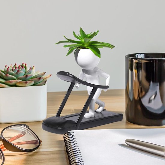 Pot in hars - 12 cm Gewichtheffen menselijke planten, gebeeldhouwde — afbeelding 4