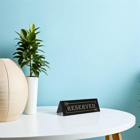 6 Stuks Delige Acryl Gereserveerde Tafelbordjes Zwart Dubbelzijdig Zichtbaar voor Bruiloften Banketten Restaurants Stevige Reserveringsborden Geschikt voor Diverse Evenementen — afbeelding 4