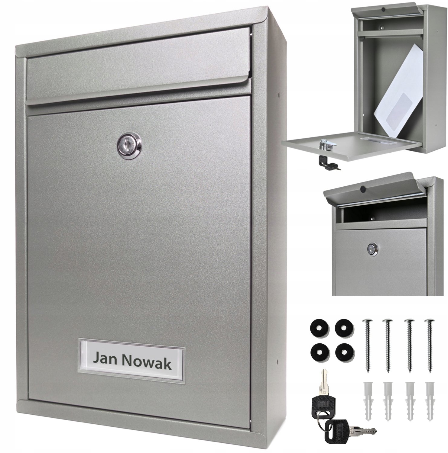 Verda Brievenbus SN3664-4 Aluminium Zilver - Duurzaam & Weerbestendig