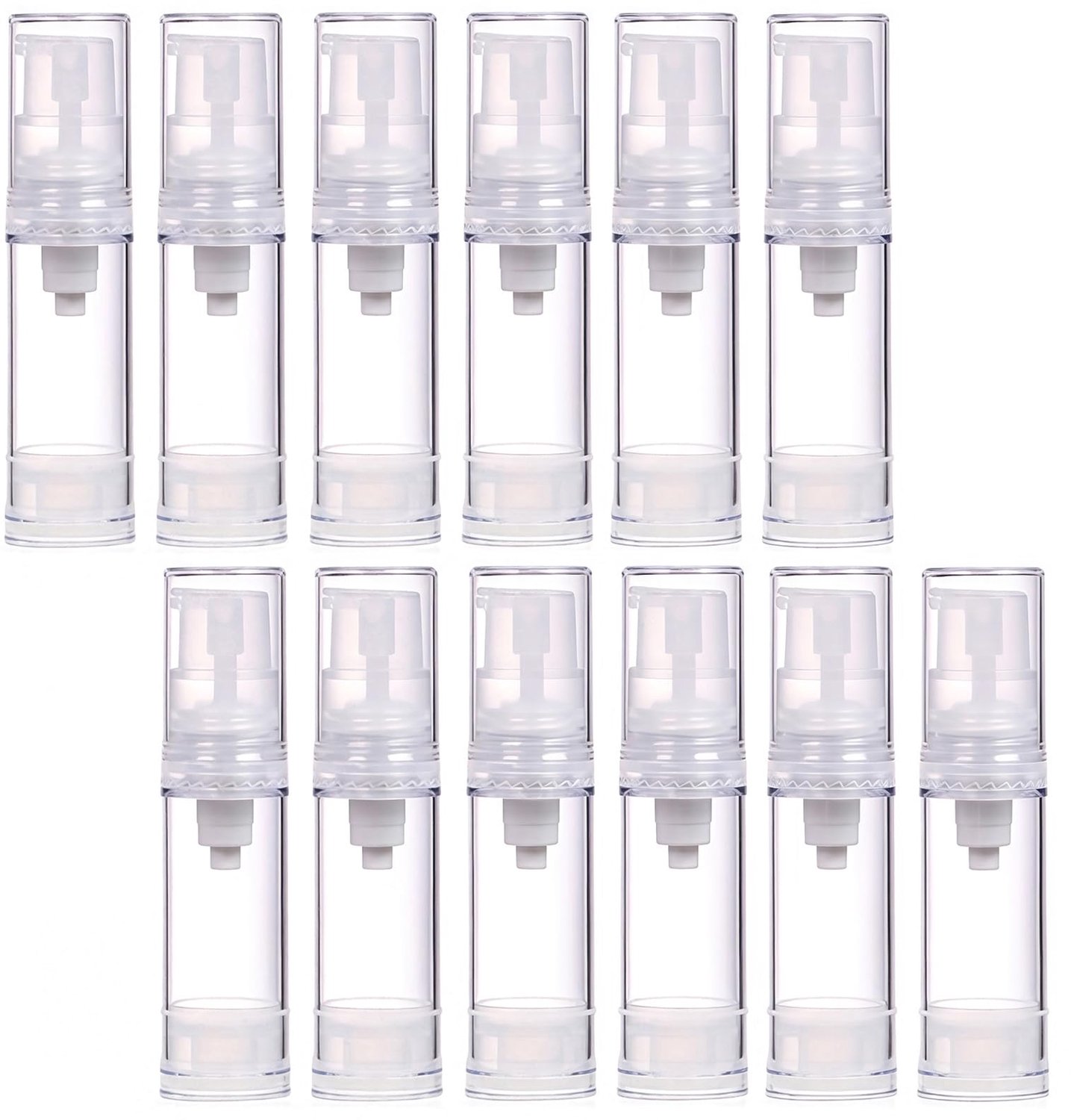 12 Stks 10g 10 ml Draagbare Kleine Clear Airless Pomp Flessen Vacuüm Lotion Dispenser Flessen Reizen Toiletartikelen Flessen Set Cosmetische Container