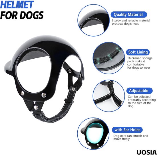 Zonnebril voor honden en helm voor huisdieren, 2-delig, met hoed, bril voor katten, motorhelm voor kleine en middelgrote honden — afbeelding 5