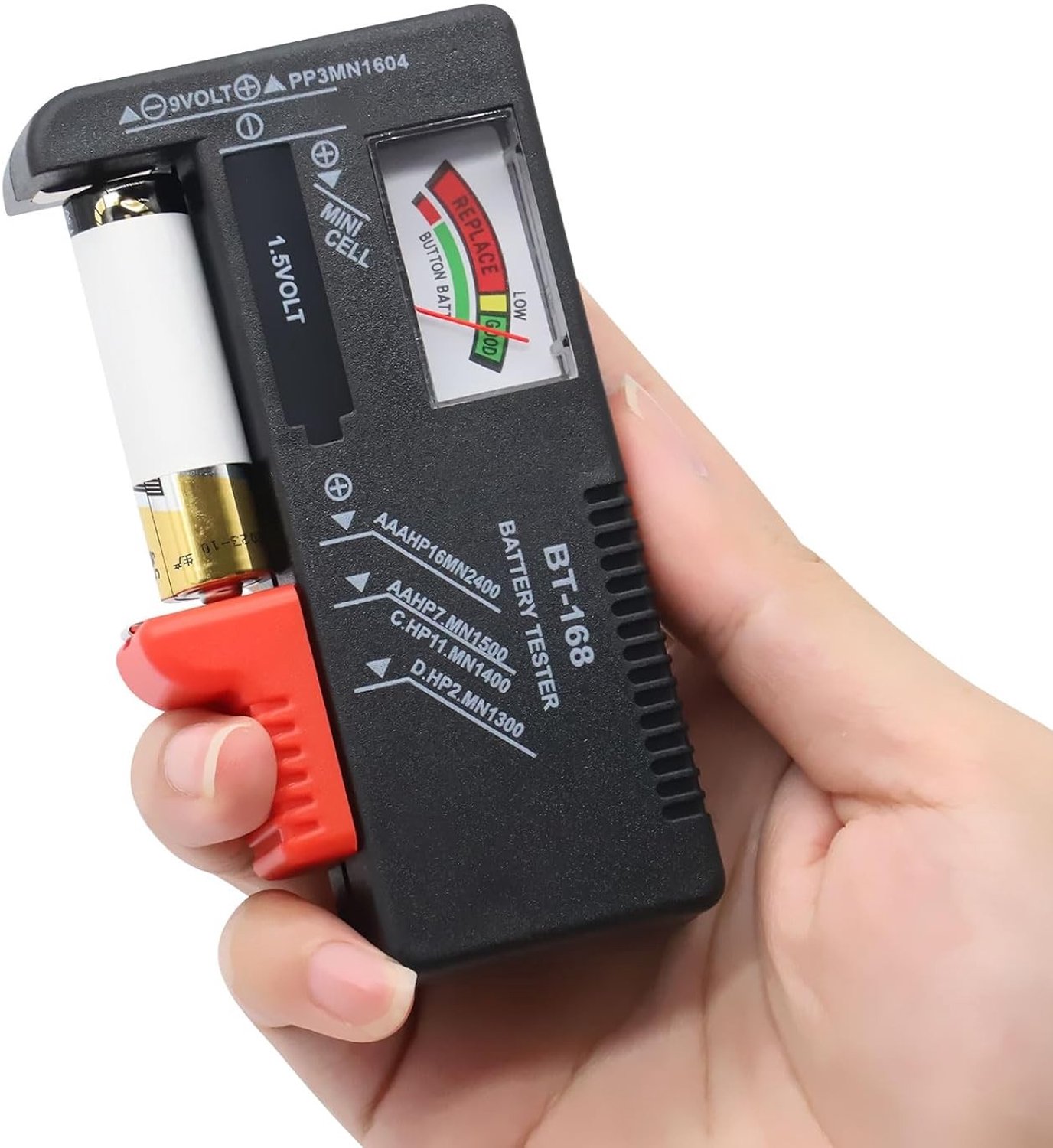 Batterijtester - Voor AA, AAA, C, D, 9V en Knoopcellen - Nauwkeurige Spanningstest - Voor Thuisgebruik