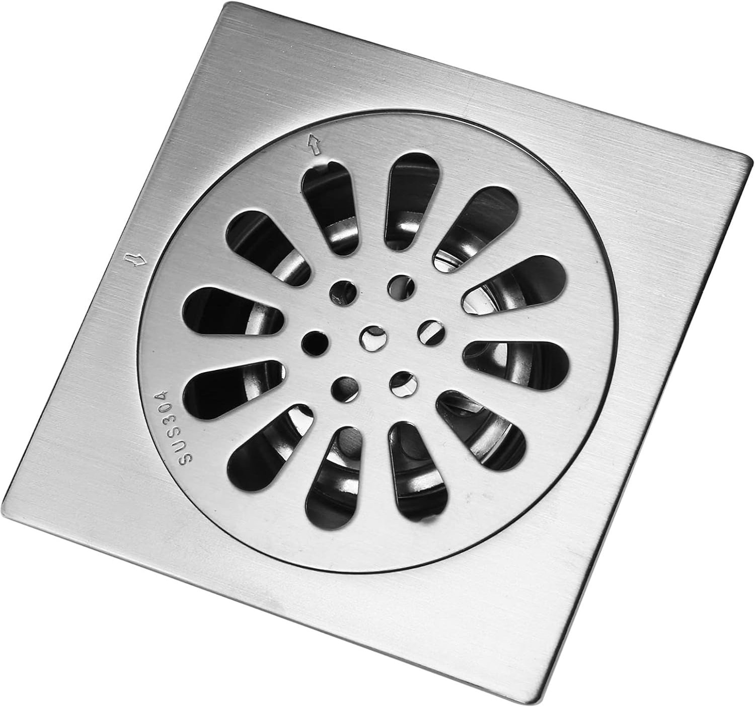 Dik, vierkant, geurneutraal roestvrijstalen afvoerdeksel voor de badkamer, afvalpoort, doucheafdruipvlak (stijl DRIe)