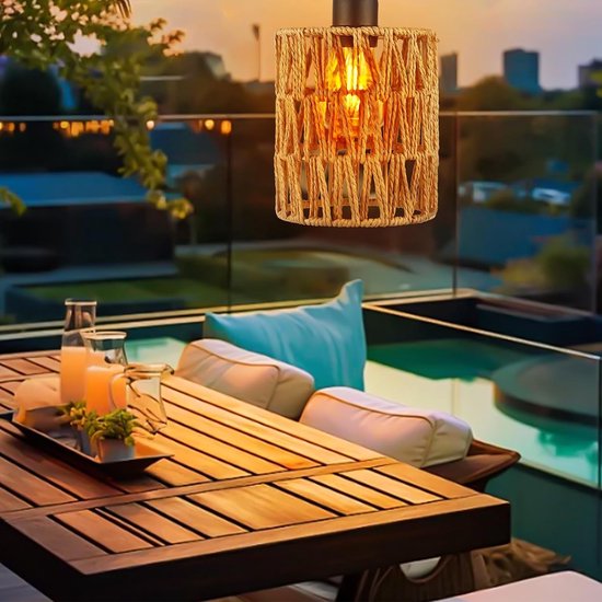 2 stuks led-hanglamp op batterijen met afstandsbediening, hanglamp zonder stroom, verlichting zonder stroom voor buiten, decoratieve lamp boho voor tuin, balkon, woonkamer, hal, camping — afbeelding 5