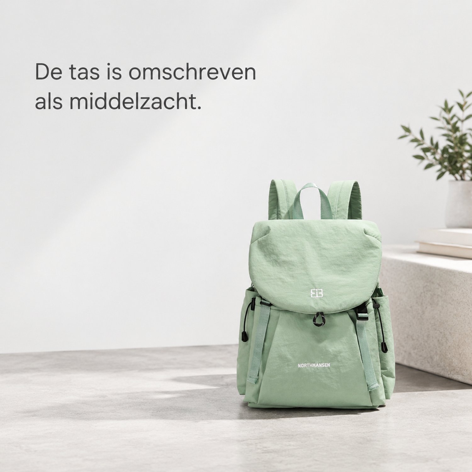 Rugzak - middelgroot - vakken met ritssluiting - groen