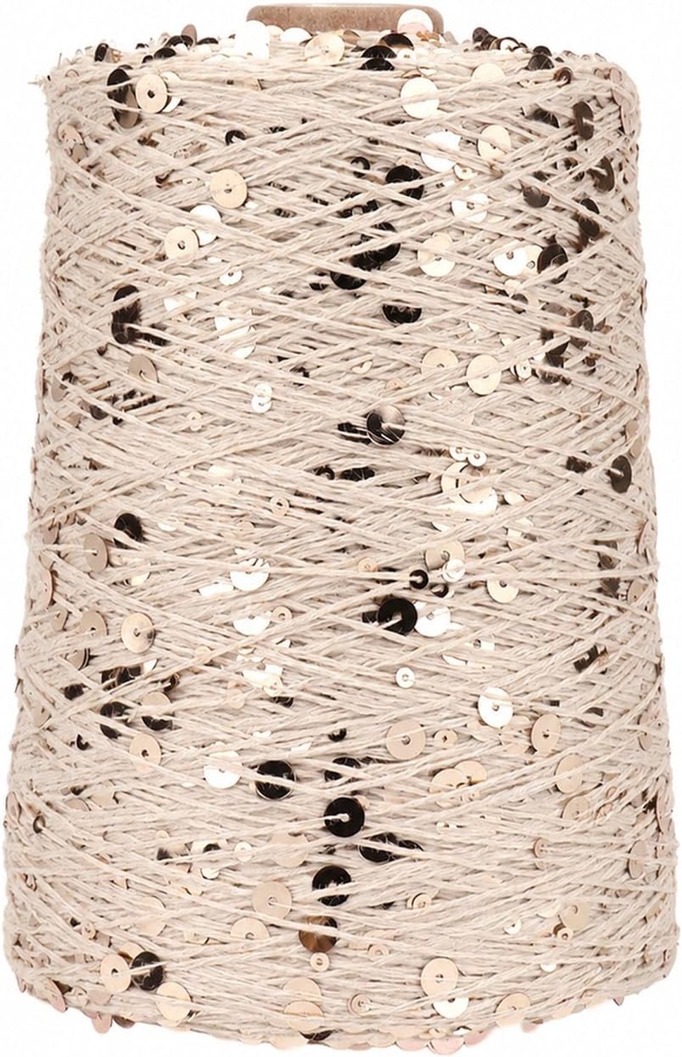 250 g pailletten bijloopgaren glittergaren 100% katoen, huidskleur
