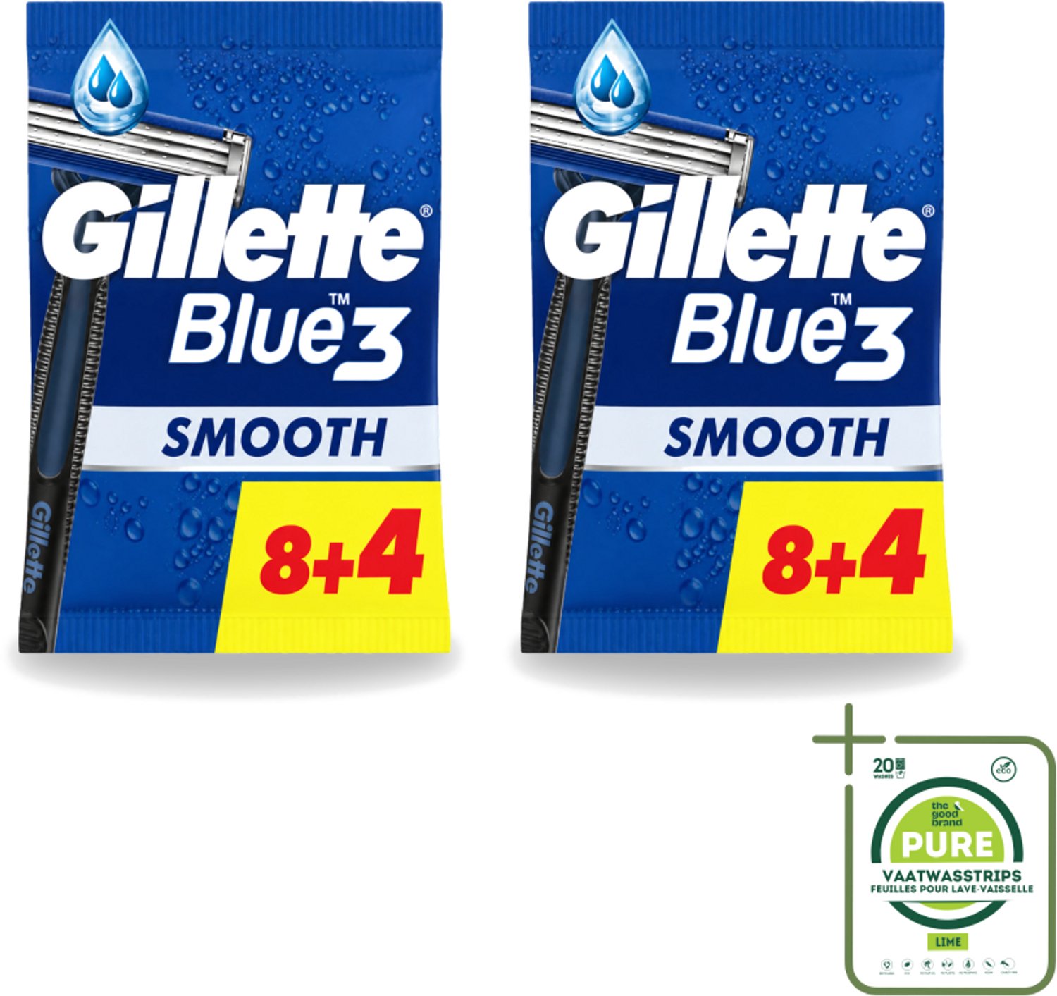 2 x Gillette - Blue III Smooth - Wegwerpscheermesjes - Comfort en bescherming - 12 Scheermesjes - Grootverpakking - Scheermes - Scheermesje - Scheerbeurt - Scheerhandvat - Scheerhoofd