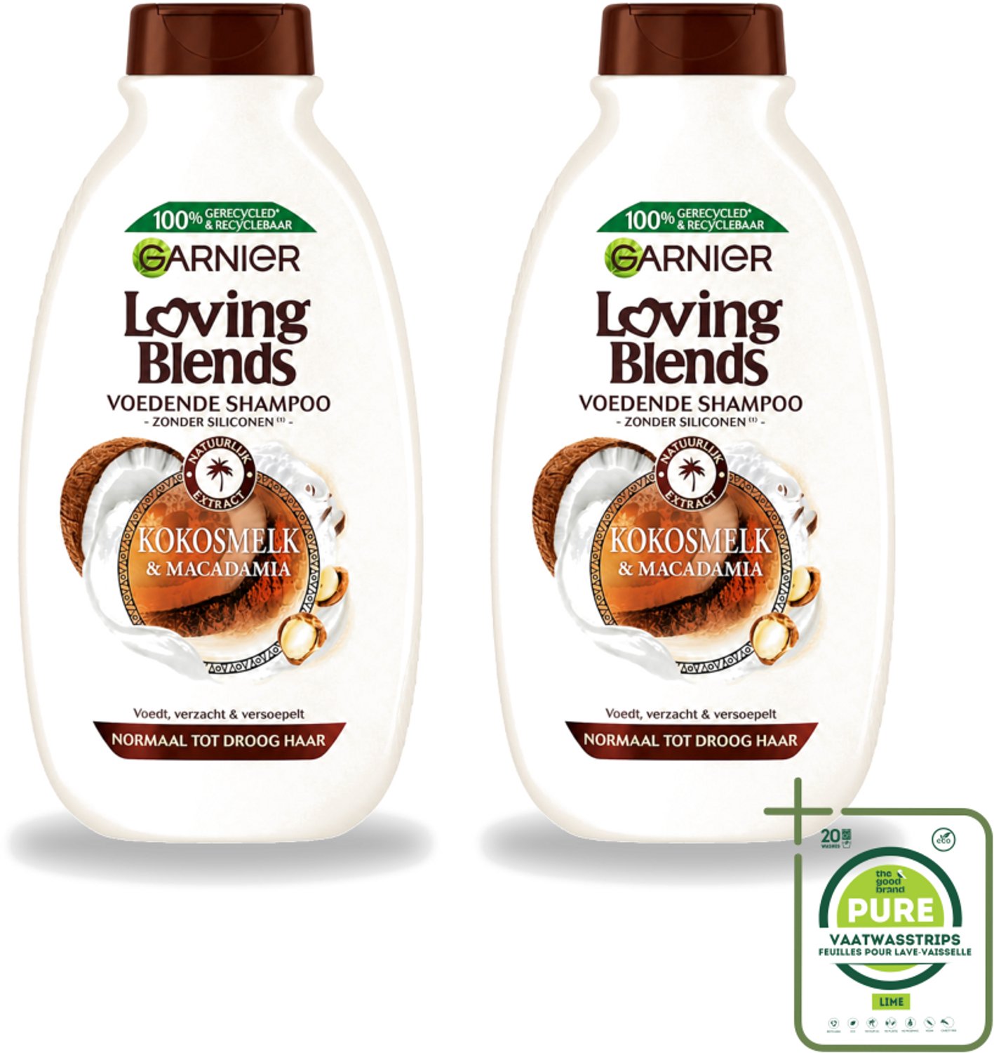 2 x Garnier - Loving Blends - Shampoo - Kokosmelk & Macadamia - Normaal tot Droog Haar - 300 ml - Grootverpakking - Shampoo Voor Droog Haar - Kokosmelk Shampoo - Macadamia-olie Shampoo - Hydraterend Haarverzorging - Vegan Haarverzorging