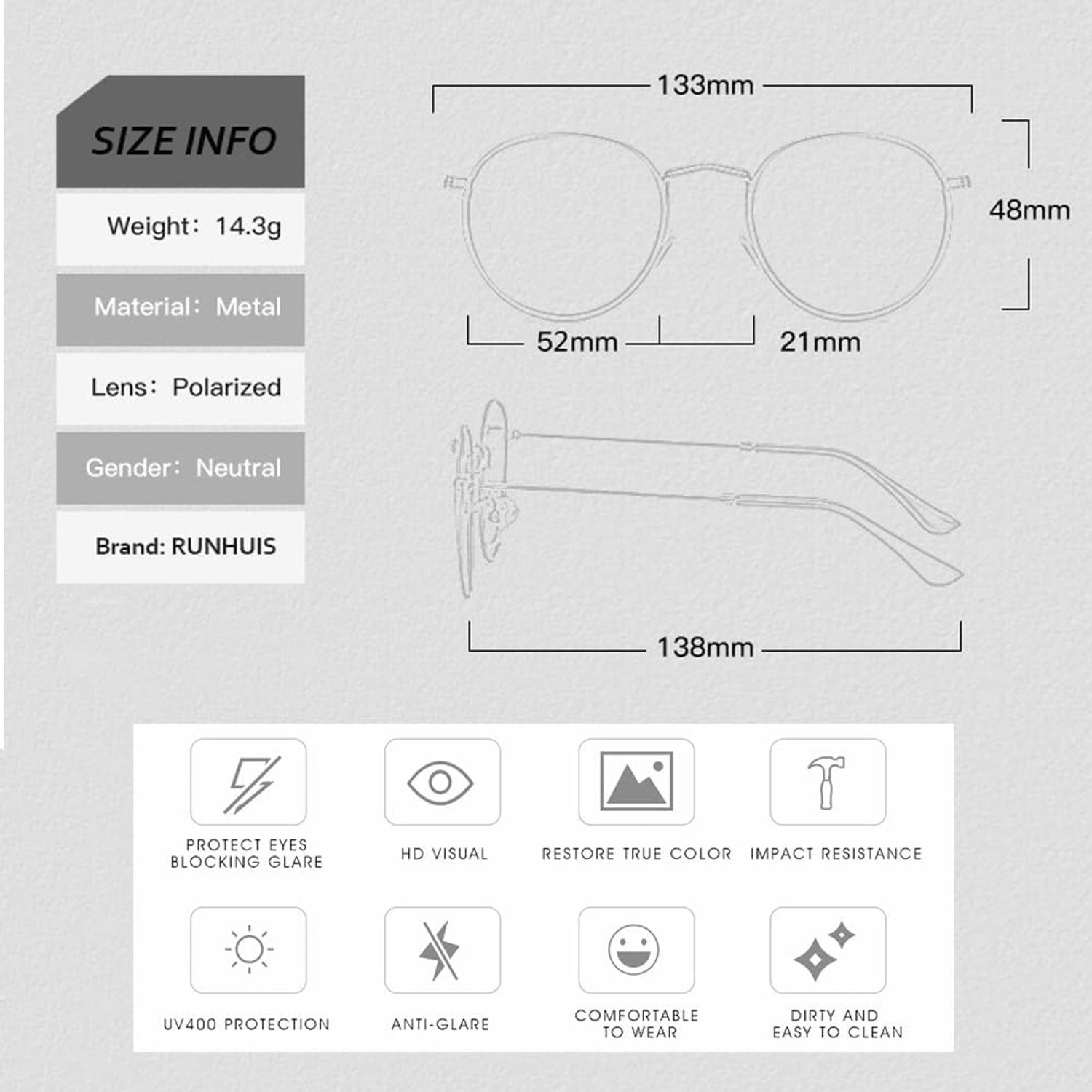 Small Round Polarized Sunglasses Women Men Vintage Super Light Metal Frame Glasses Retro Fashion Glasses for Driving - ShopVlot