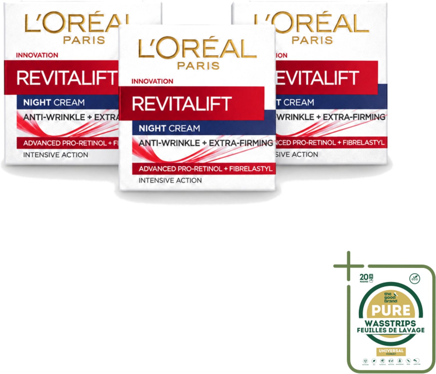 3 x L'Oréal Revitalift - Nachtcrème - Anti-Rimpel - Hydraterend en Verstevigend - 50 ml - Anti-rimpel Crème - Nachtcrème - Anti-aging Crème - Hydraterende Crème - Huidversteviging